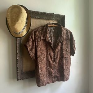 Animal print Safari Courier Button-Back Shirt